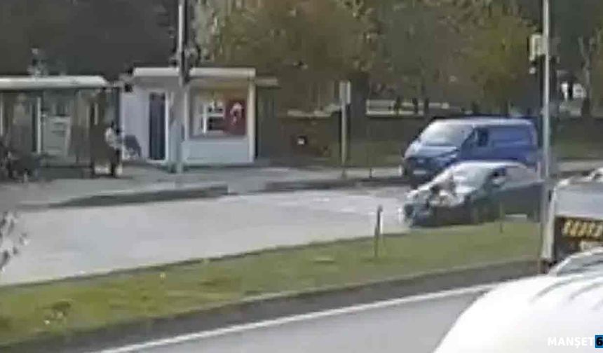 Bisikletli çocuğa otomobil çarptı; kaza kamerada