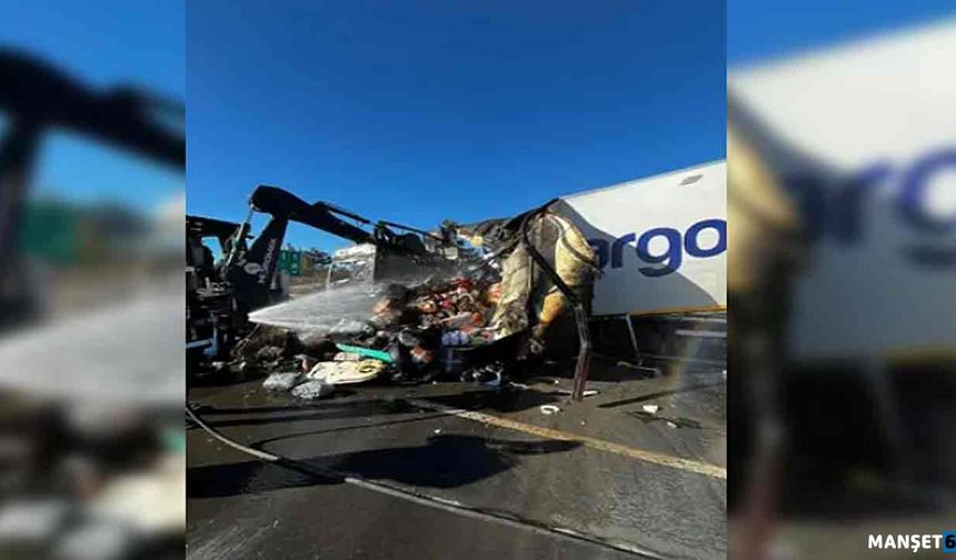 Otoyolda Korkutan Anlar ... Alevler içinde kaldı…