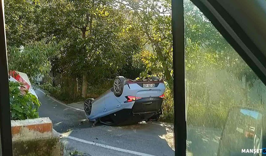 Türkali yolunda korkunç kaza: Otomobil takla attı