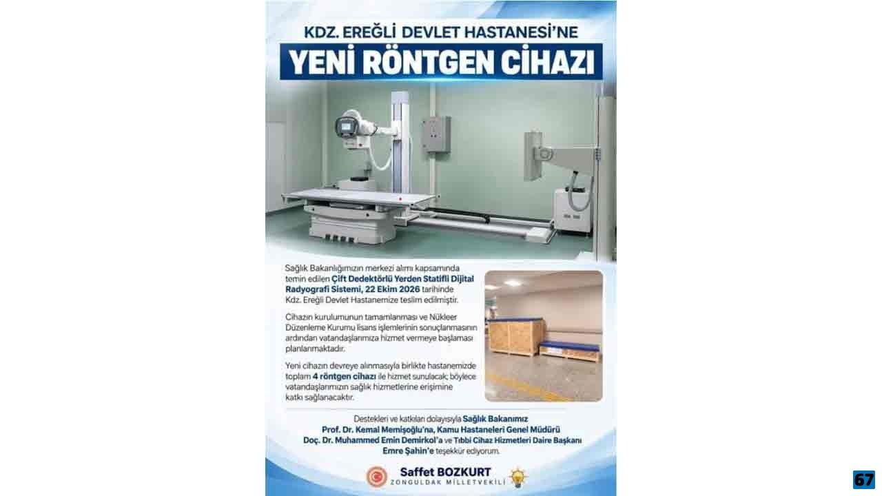 Devlet Hastanesi’ne yeni röntgen cihazı…